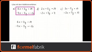 Übungsaufgaben Additionsverfahren leicht [upl. by Glavin777]
