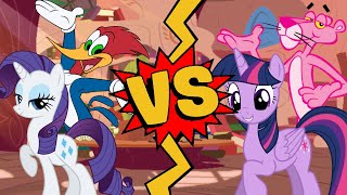 MUGEN Battles  Woody WoodpeckerRarity vs Pink PantherTwilight Sparkle [upl. by Zinck]