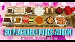 Placeable FOODS in MCPE 3D FOOD [upl. by Suiravaj]