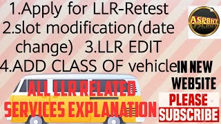 How to apply LLR Retest how to edit llr slot modification add class of vehicle to appl in AP [upl. by Nugent]