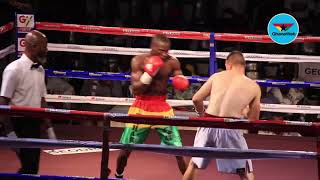 Azumah Nelson Fight Night Ghana’s Wahab knocks out UK’s John Hakes [upl. by Filiano]