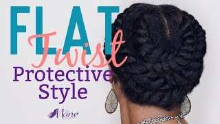 121 Flat Twist Protective Style w 3 in 1 Conditioner [upl. by Bergstein213]