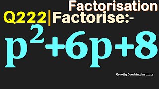 Q222  Factorise p26p8  Factorise p26p8  Factorise p square  6p  8  p 2  6p8  p2 6p8 [upl. by Ennaeirb]