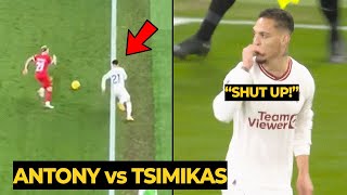 The moment Antony losing his speed skills vs Tsimikas  Manchester United News [upl. by Gorrian984]