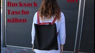 DIY RucksackTasche nähen 2in1  EasyPeasy  Rucksack und Umhängetasche [upl. by Elene]