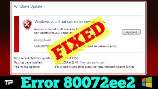 FIXED Windows Update Error 80072ee2 Code Problem Issue [upl. by Malamut764]