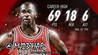 Michael Jordan Career High Highlights vs Cavaliers 19900328  69pts HD 720p 60fps [upl. by Essilem]