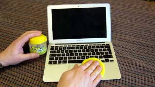 Cyber Clean laptop and keyboard  Apple MacBook Air How to use How to clean Review [upl. by Anertac]