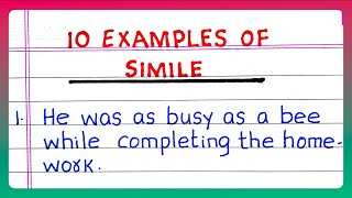 Examples of SIMILE  5  10 Examples of SIMILE in English [upl. by Fredel]