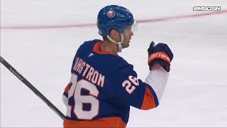 Oliver Wahlstrom scores a goal against the New Jersey Devils [upl. by Akinorev]