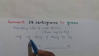 Video 2 Conversion of Units  centigram to gram [upl. by Alleul]