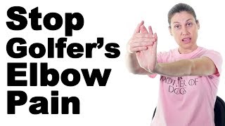 7 Best Golfers Elbow Pain Relief Treatments Medial Epicondylitis  Ask Doctor Jo [upl. by Havard]