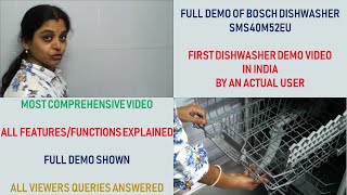 Full demo of Bosch dishwasher SMS40M52EU [upl. by Girhiny]