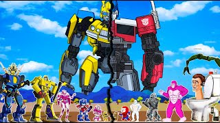 TRANSFORMERS CARTOON NETWORK Rescue Station  Bumblebee Optimus Prime Kong Skar King Mom Acree [upl. by Alleira]