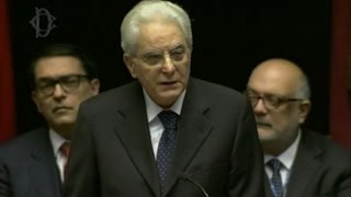 Primo discorso di Sergio Mattarella da Capo dello Stato [upl. by Euphemiah]