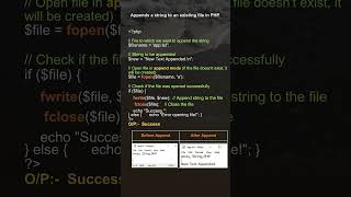 Append Text in File php viral [upl. by Derman143]