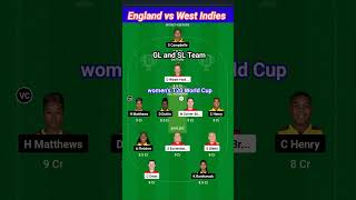 ENGW vs WIW T20 World Cup 🔥 glteam cricket prediction dream11team trending [upl. by Nommad]