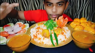 yummy rice or six fried egg and salad or dal eating 🤤😋mukbang eating food eatingshow video [upl. by Alda425]