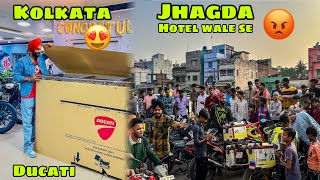 Finally Kolkata Pahuche 😍 or Hotel wale se Tagda Jhagda 😡 DUCATI ki Unboxing se Pehle ❤️ [upl. by Clemens]