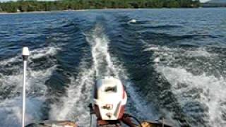 1958 Crestliner Commander w Johnson 18hp at 14 to full throttle hole shot [upl. by Caddric431]