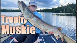 Northern Wisconsin Muskie Fishing  TROPHY FISH LANDED [upl. by Vizzone]