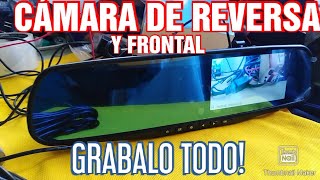 Retrovisor con Cámara de Reversa y Frontal  Retrovisor con Cámara de Seguridad  Dash Cam [upl. by Jennifer516]