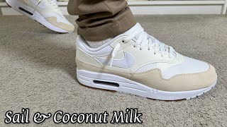 Nike Air Max 1 Sailamp Coconut Milk Reviewamp On foot [upl. by Junie]