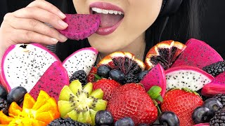 ASMR COLORFUL FRUIT PLATTER NO TALKING EATING SOUNDS  ASMR Phan [upl. by Nhoj]