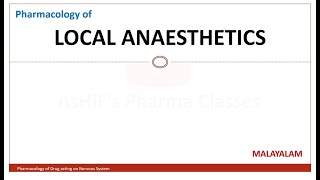 LOCAL ANAESTHETICS Pharmacology MALAYALAM LidocaineLignocaineTetracaine Procaine Cocaine [upl. by Asilenna]