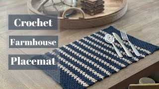 Farmhouse Placemat Crochet Tutorial LIVE and QampA [upl. by Adlecirg]