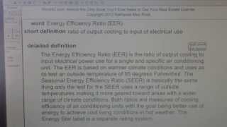 Energy Efficiency Ratio EER Real Estate License Exam Study Guide AgentExamPasscom [upl. by Ecinahc]