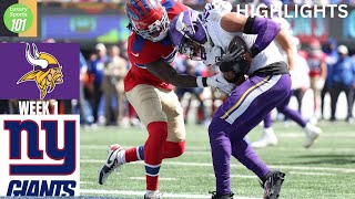 Minnesota Vikings vs New York Giants Game Highlights 2024 Season NFL Week 1 [upl. by Prue]