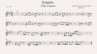 IMAGINE Bb inst clarinetetrompetasaxo soptenorpartitura con playback [upl. by Seyler]