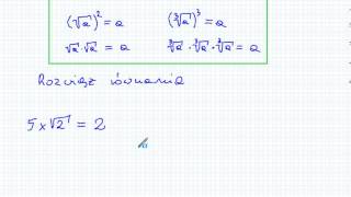 Działania na pierwiastkach  Matematyka Szkoła Podstawowa i Gimnazjum [upl. by Simson549]