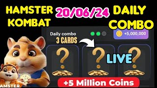 HAMSTER KOMBAT DAILY COMBO DU 20062024 GAGNER 5000000 de pièce [upl. by Eittod]