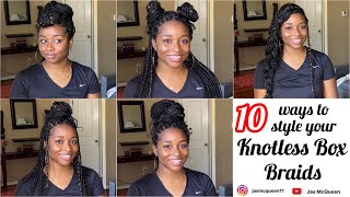 10 Simple Ways to Style your Knotless Box Braids at Home  Protective Style [upl. by Grani]