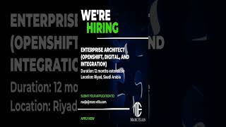 Enterprise Architect Openshift Digital amp Integration for Riyadh KSA EnterpriseArchitect [upl. by Yluj]