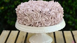 Tarta de vainilla y violeta Decoración rosas Repostería [upl. by Alliuqat]