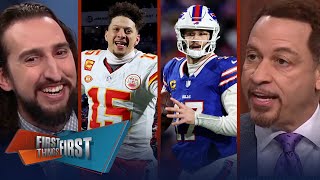 Chiefs advance to AFC Title Game Bills lose Mahomes outduels Allen  NFL  FIRST THINGS FIRST [upl. by Shawna]