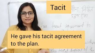 tacit meaning in hindi  tacit का मतलब  example sentences [upl. by Ttnerb492]