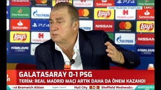 Galatasaray 0  1 PSG Fatih Terim Maç Sonrası Basın Toplantısı Düzenledi  A spor [upl. by Nive]