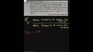 chromatography  retardation factor  JEE mains  separation of coloured substance  Neet [upl. by Etnovaj]