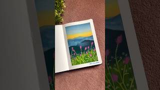 Aesthetic Gouache painting art mountains shortvideo shorts [upl. by Mcmahon]