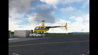 Robinson R44 takeoff at Kulmbach airfield MSFS 2020 [upl. by Lainahtan]