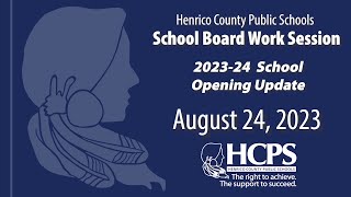 HCPS Staff Presentation  20232024 School Opening Update  August 24 2023 [upl. by Eibba]