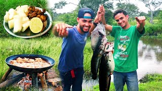 Increíble pelea con un bagre gigante pesca y cocina [upl. by Ailes461]