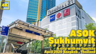 BANGKOK  Asok  Stroll around the Asok Station on weekdaysApril 2020 [upl. by Kloster826]