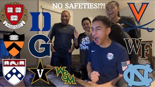 COLLEGE DECISION REACTIONS 2021 IVYs Duke Vanderbilt Georgetown UVA Wake Forest UNC WampM [upl. by Ttevi824]