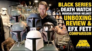 Black Series Death Watch Helmet Unboxing Review and EFX Comparison [upl. by Nolak26]