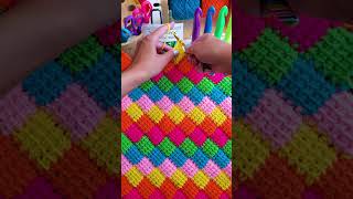 How to Tunisian Crochet Entrelac Stitch shorts [upl. by Chapland]